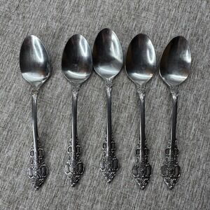 Oxford Hall Exquisite Stainless‎ Teaspoons Set of 5 Sutherland Floral Flatware